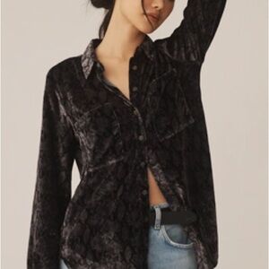 The Hadley Velvet Edition Relaxed Button down Shirt by Pilcro